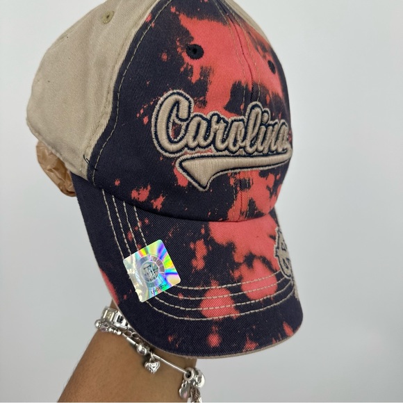 North Carolina Tarheels Custom Bleach Splatter Dad Hat OS - Picture 5 of 9
